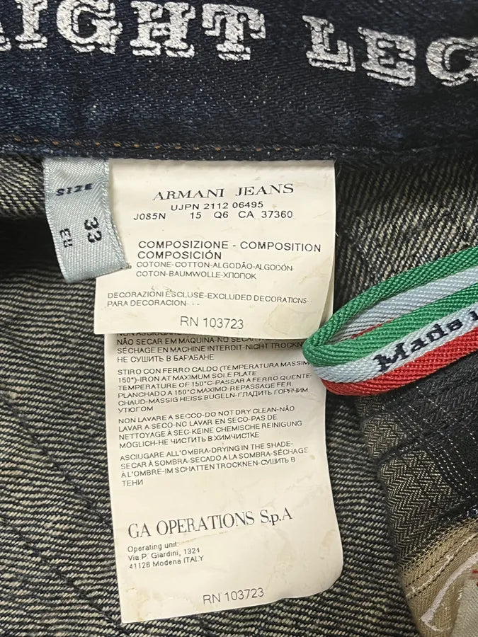 2000s Armani Blue Straight Distressed Faded Denim Jeans LNfISBZ 9