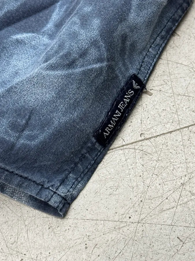 2000s Armani Blue Washed Psycho Shirt gGhLuMV 9