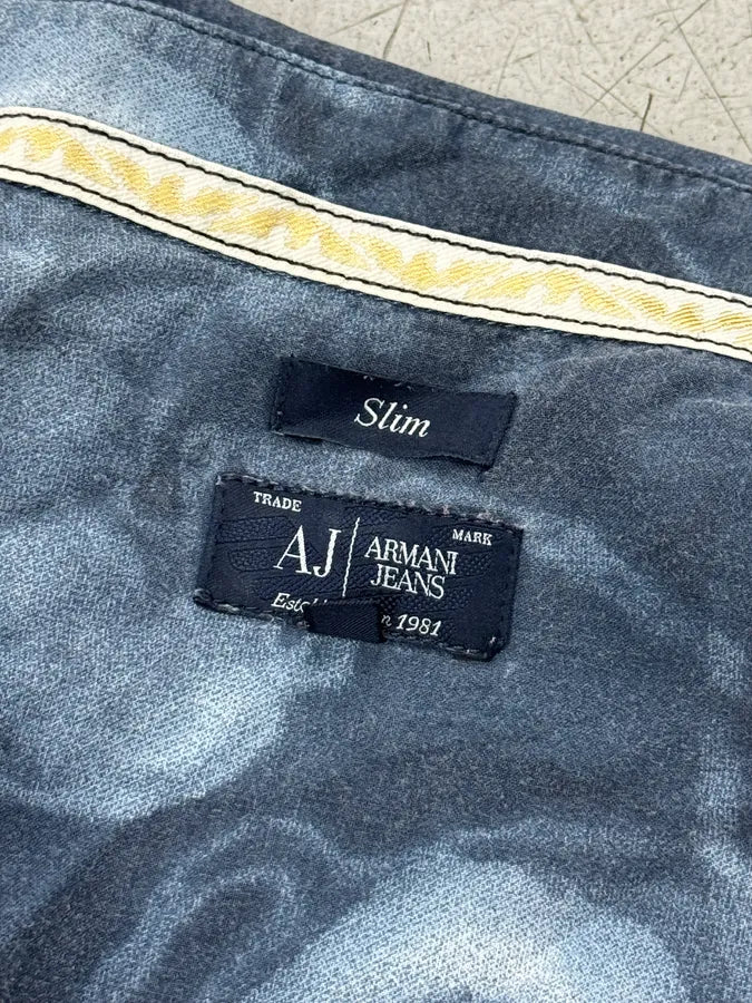 2000s Armani Blue Washed Psycho Shirt gGhLuMV 10