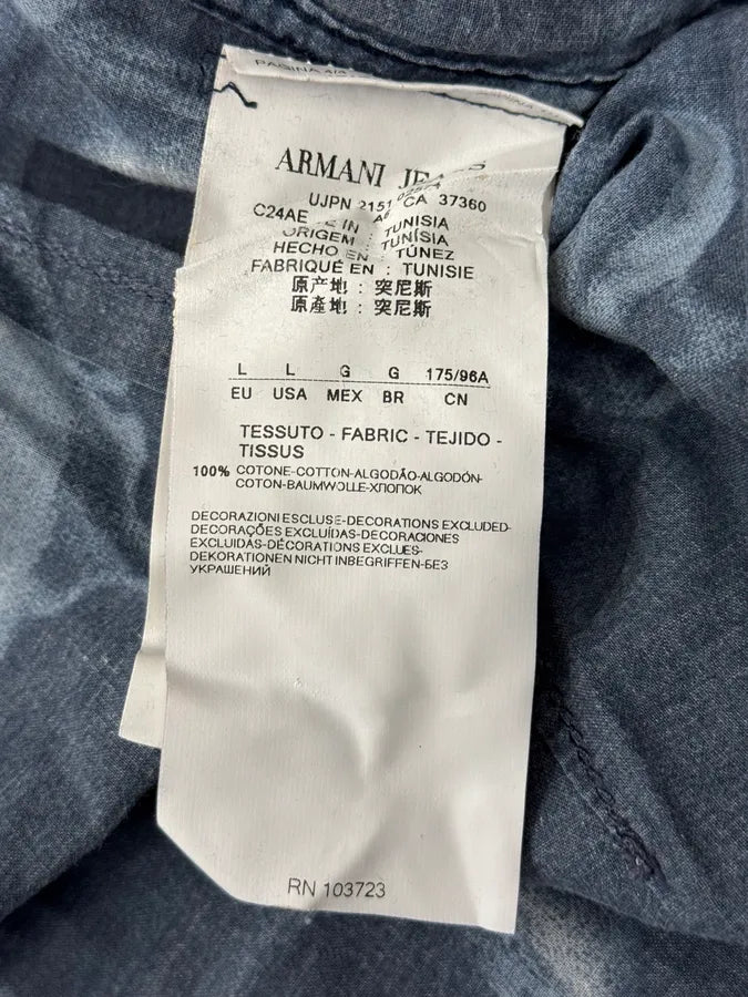 2000s Armani Blue Washed Psycho Shirt gGhLuMV 12