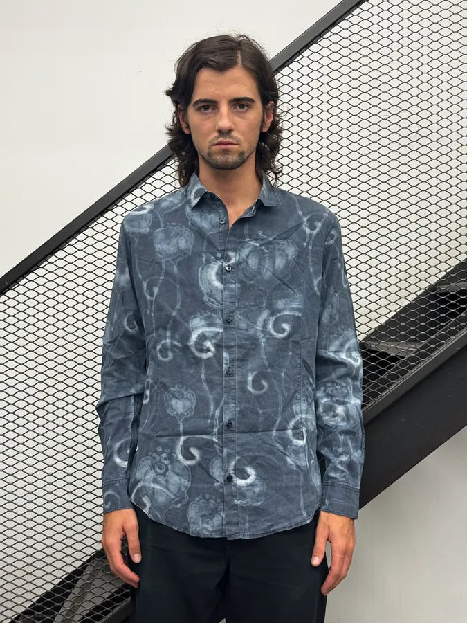 2000s Armani Blue Washed Psycho Shirt gGhLuMV 2