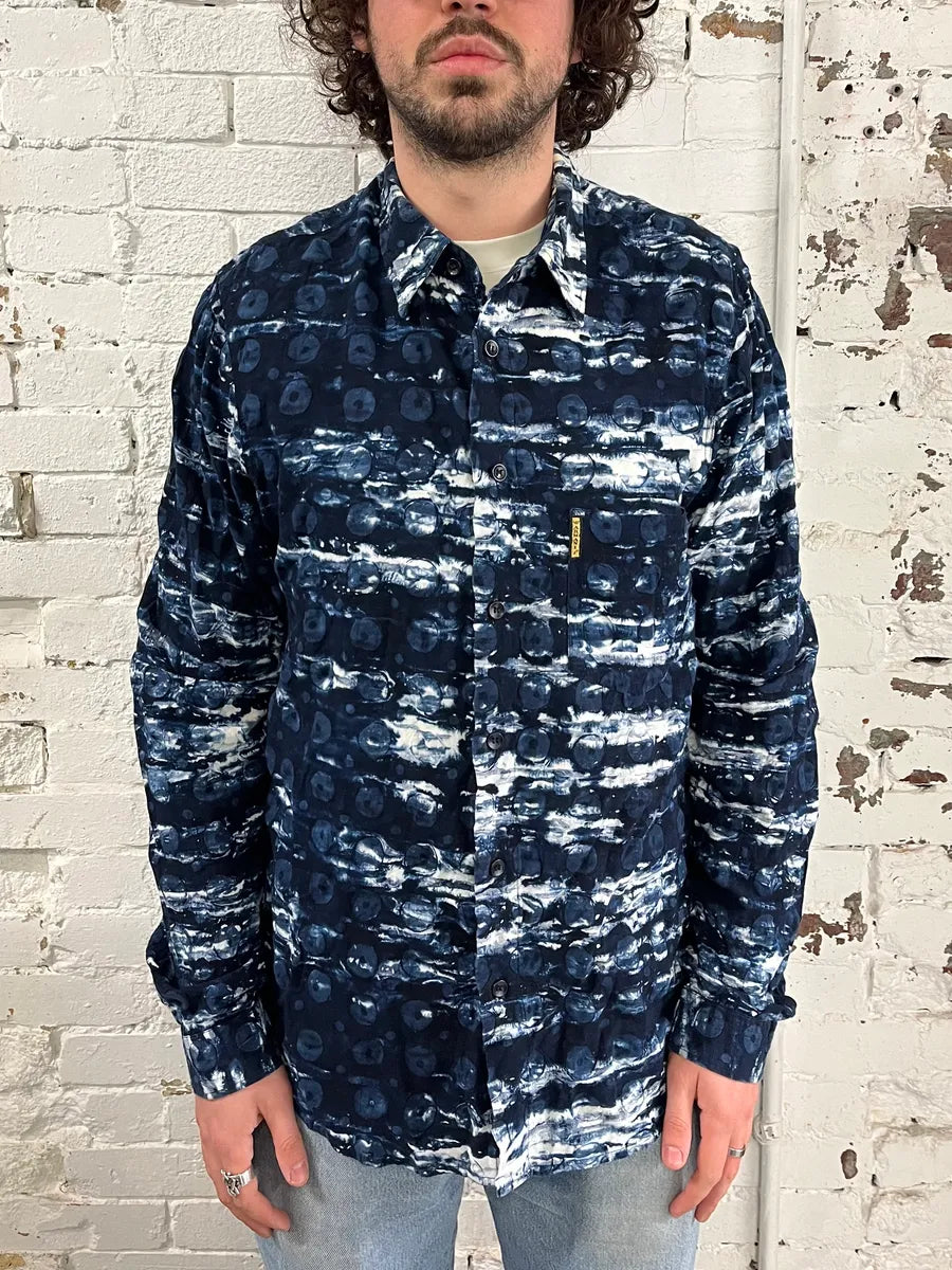 2000s Armani Blue Wave Modern Shirt VvHubXU 1