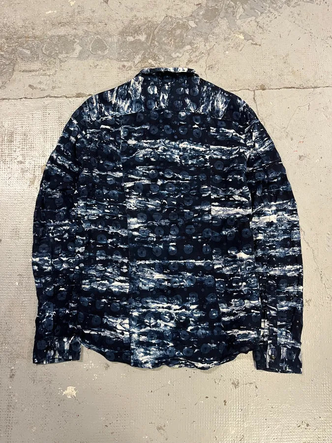 2000s Armani Blue Wave Modern Shirt VvHubXU 7