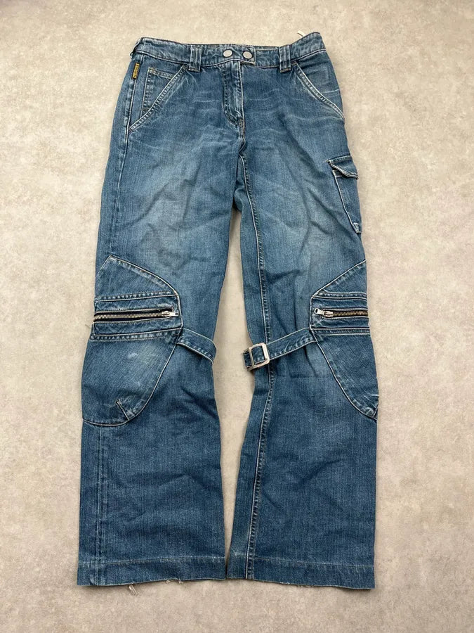 2000s Armani Bondage Zip Denim Jeans DwPQUjS 0