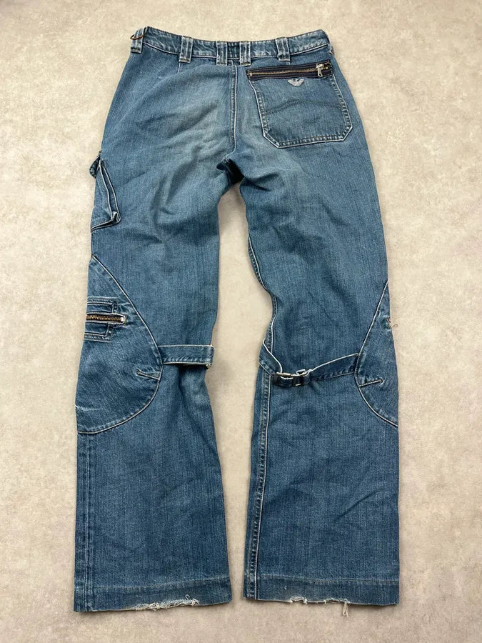 2000s Armani Bondage Zip Denim Jeans DwPQUjS 6