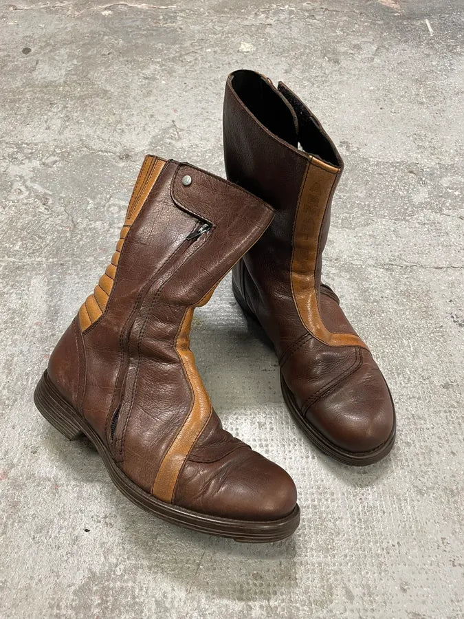 2000s Armani Brown Ankle Biker Leather Boots BkyzhJW 1