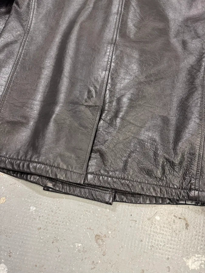 2000s Armani Brown Buttoned Leather Jacket zRSSvTt 7