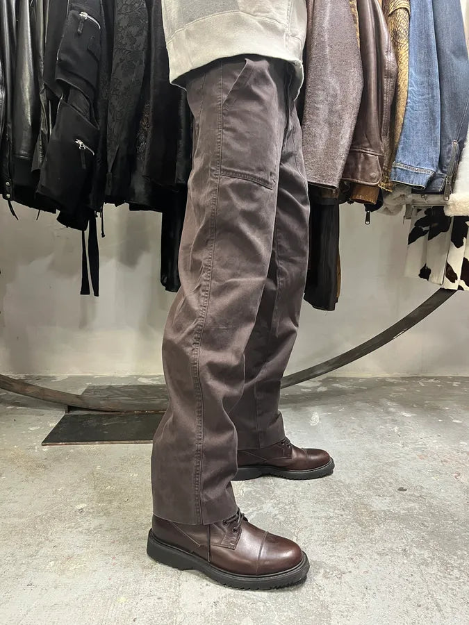 2000s Armani Brown Double Knee Cargo Pants (M) 2