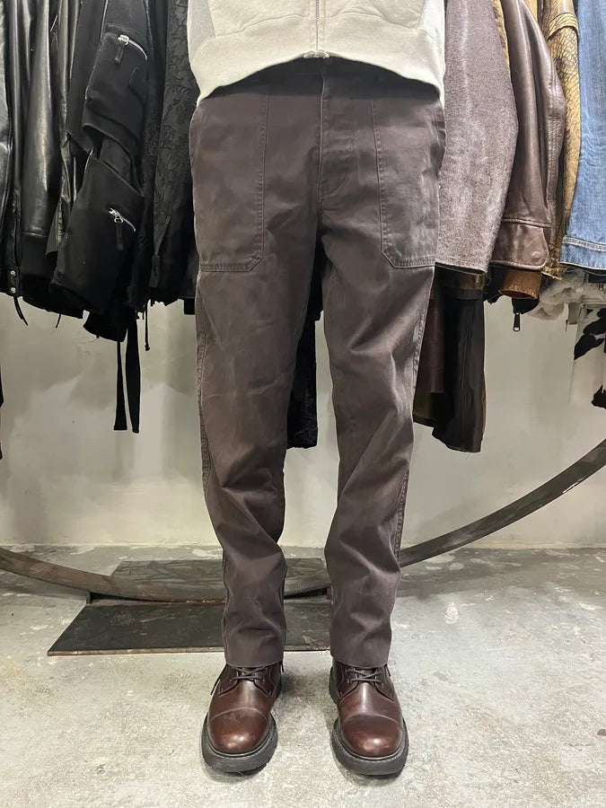 2000s Armani Brown Double Knee Cargo Pants (M) 4