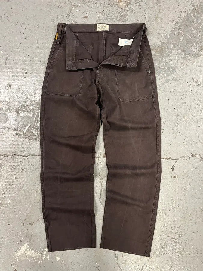 2000s Armani Brown Double Knee Cargo Pants (M) 5