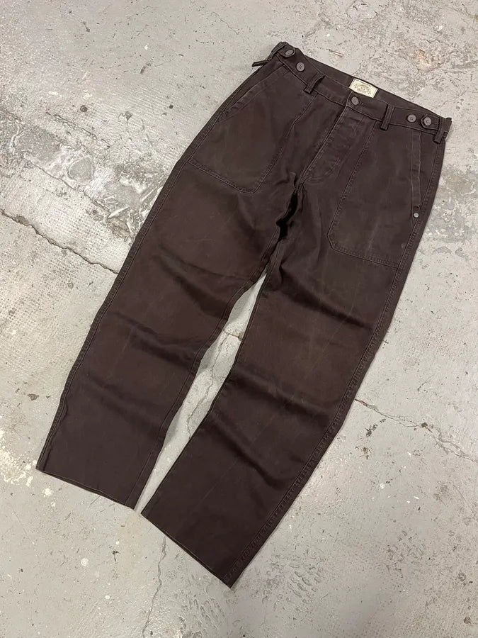 2000s Armani Brown Double Knee Cargo Pants (M) 6