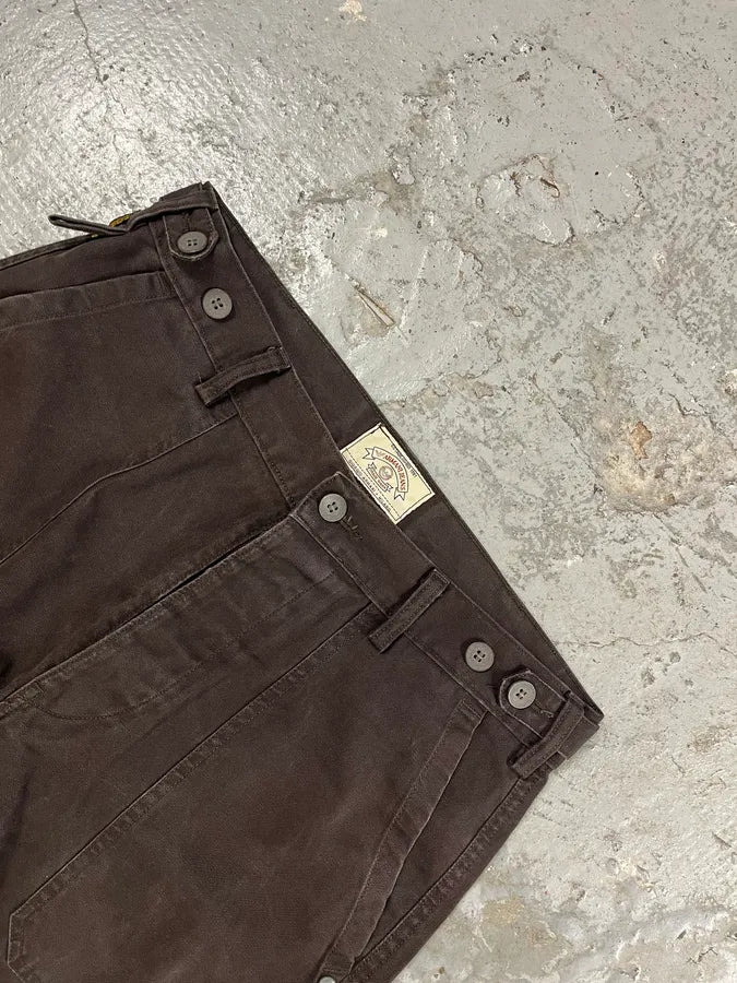 2000s Armani Brown Double Knee Cargo Pants (M) 7