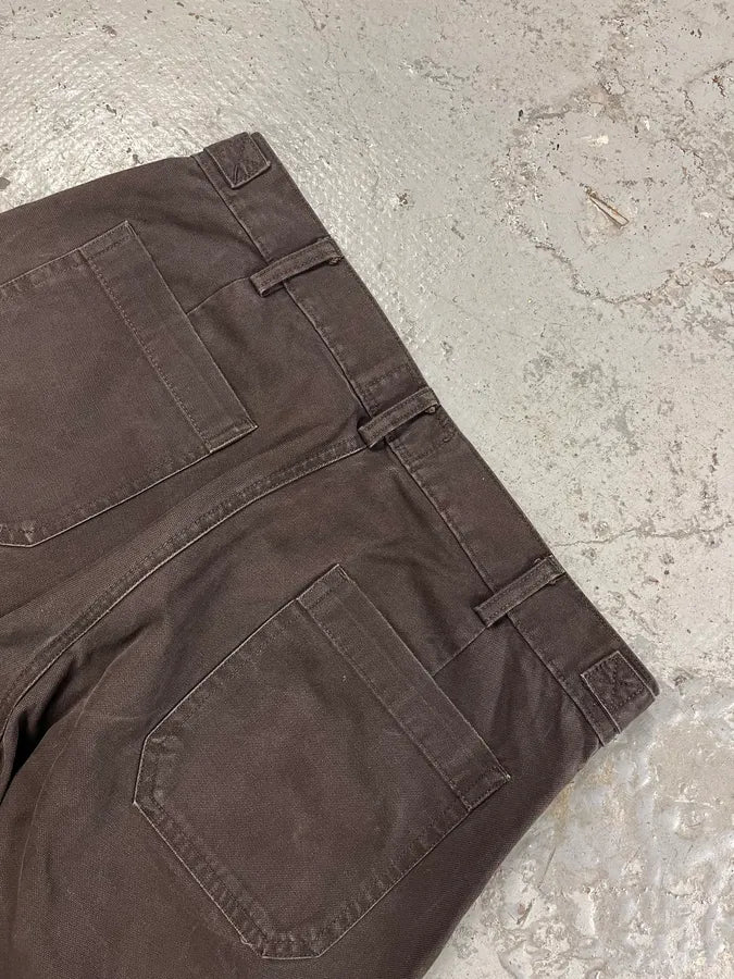 2000s Armani Brown Double Knee Cargo Pants (M) 8
