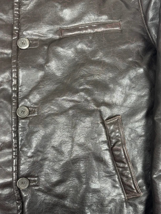 2000s Armani Brown Eco Shearling Leather Jacket tnntQIP 7