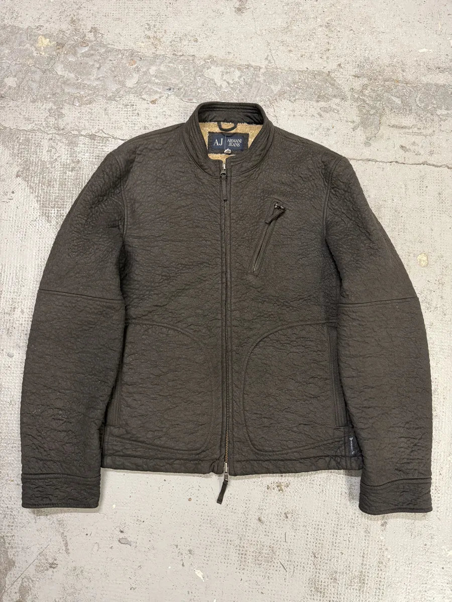 2000s Armani Brown Faux Fur Zip-up Jacket joXABsm 0