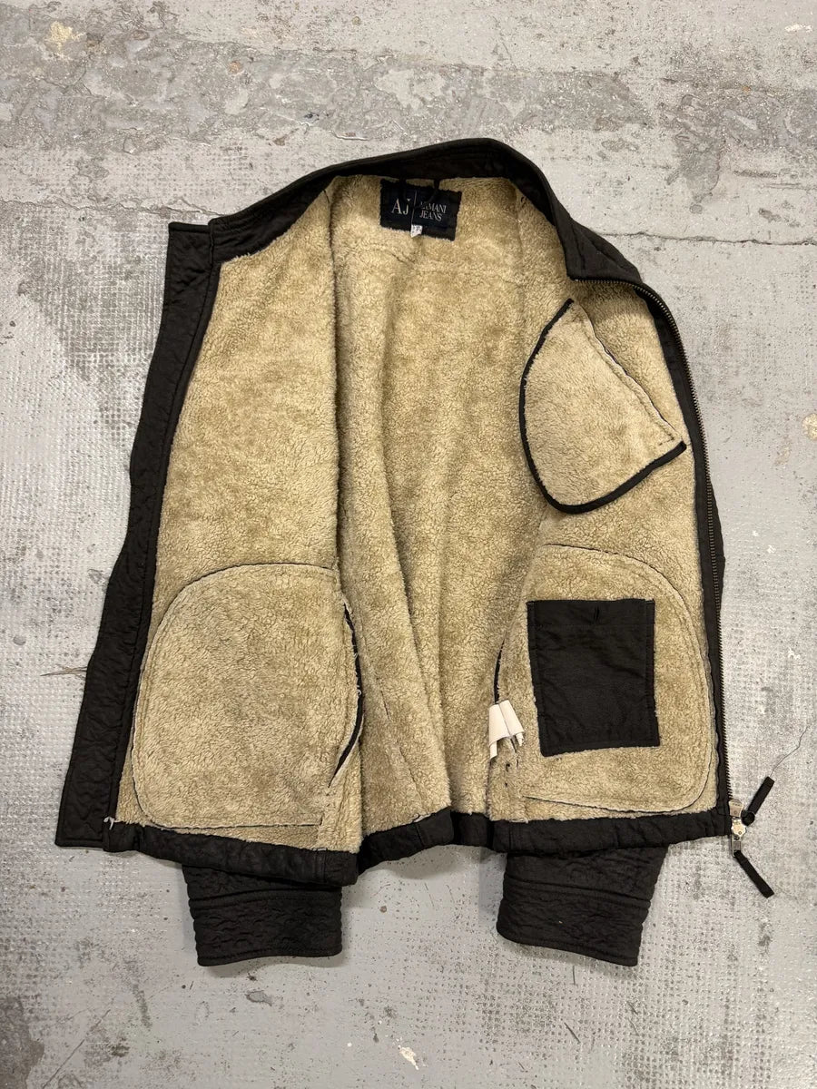 2000s Armani Brown Faux Fur Zip-up Jacket joXABsm 4