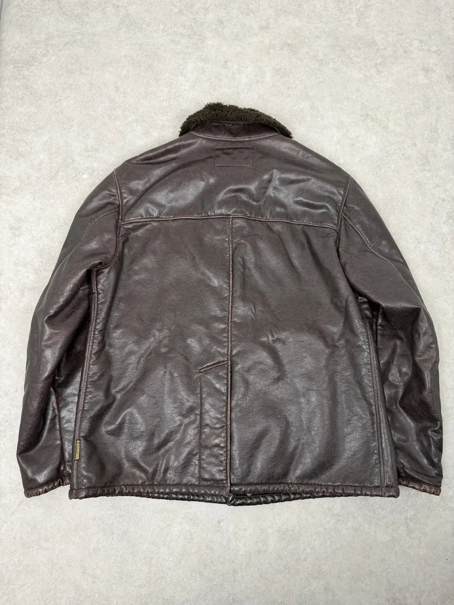 2000s Armani Brown Faux Shearling Jacket EZEJmxo 1