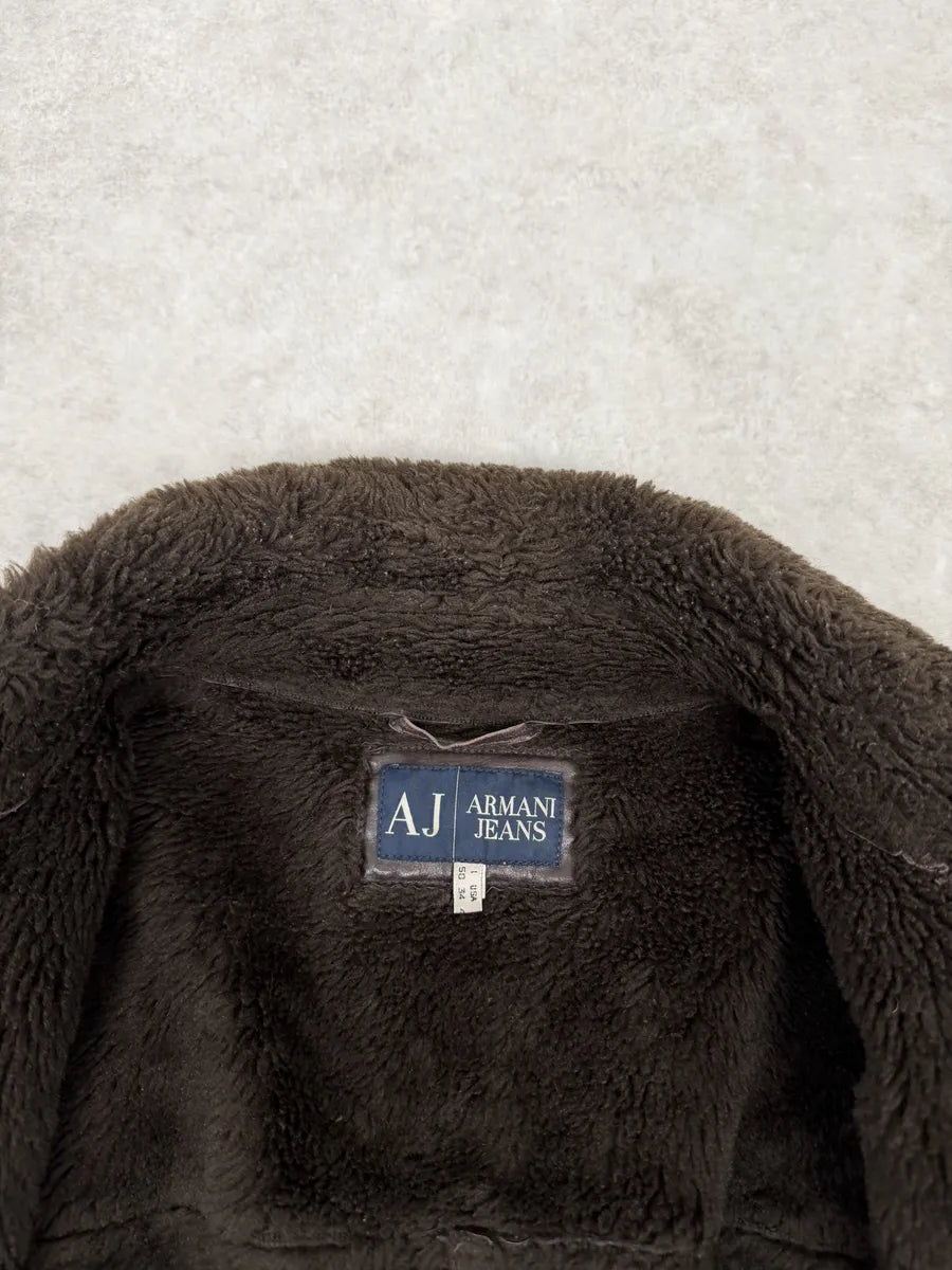 2000s Armani Brown Faux Shearling Jacket EZEJmxo 10