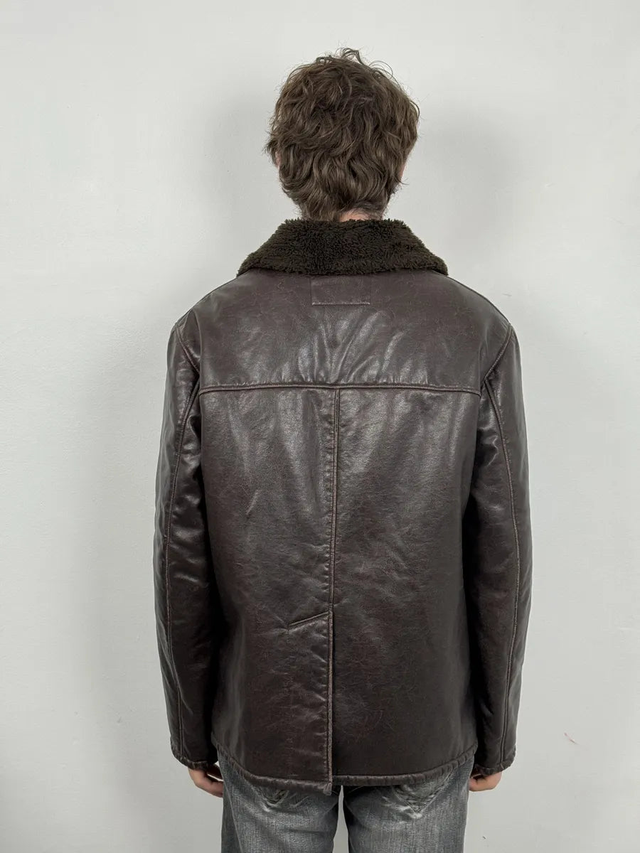 2000s Armani Brown Faux Shearling Jacket EZEJmxo 3