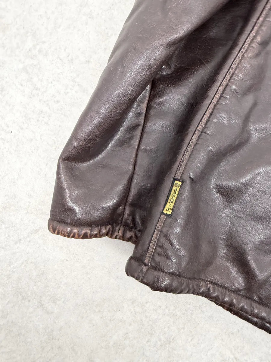 2000s Armani Brown Faux Shearling Jacket EZEJmxo 4