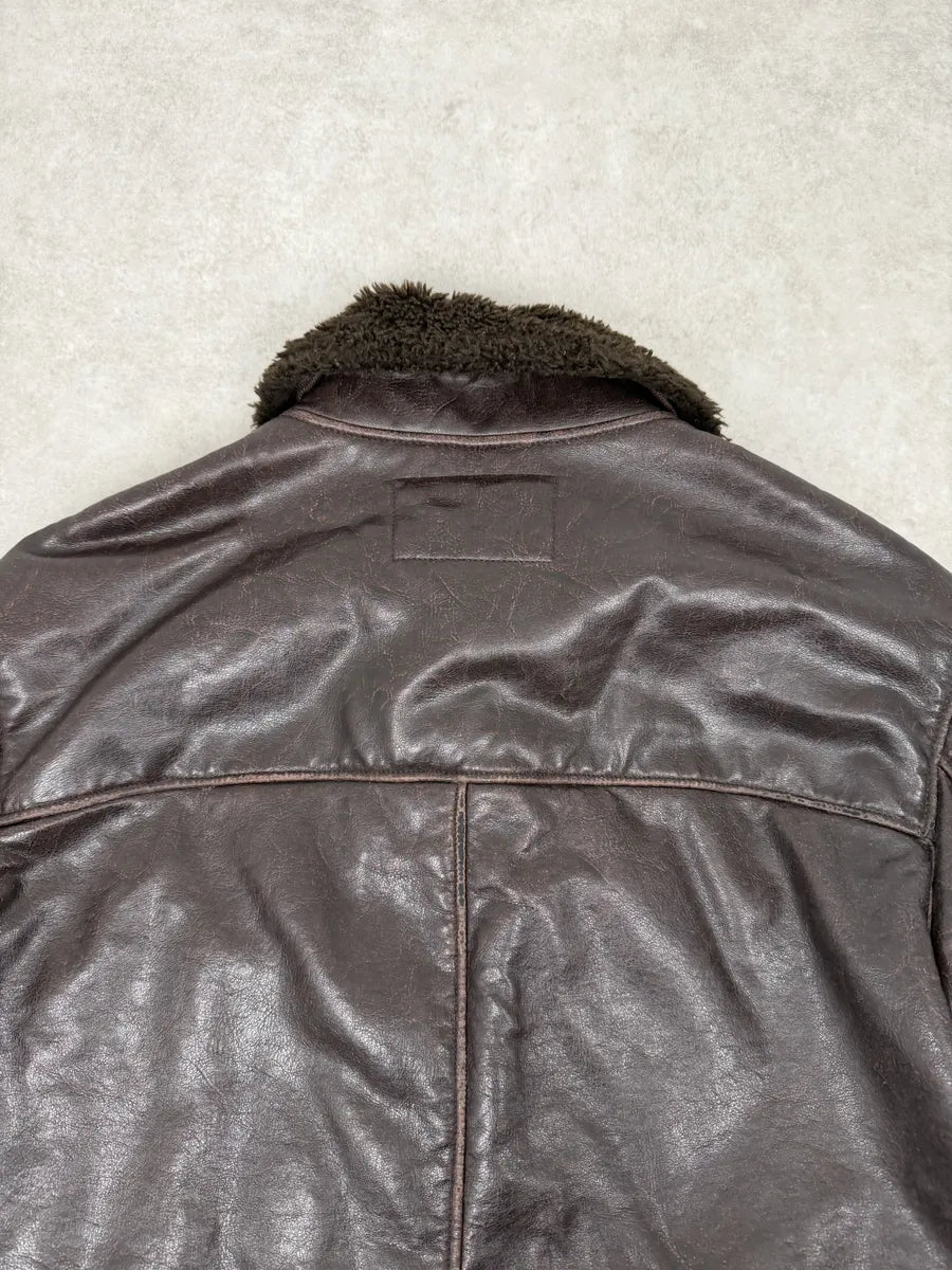 2000s Armani Brown Faux Shearling Jacket EZEJmxo 6