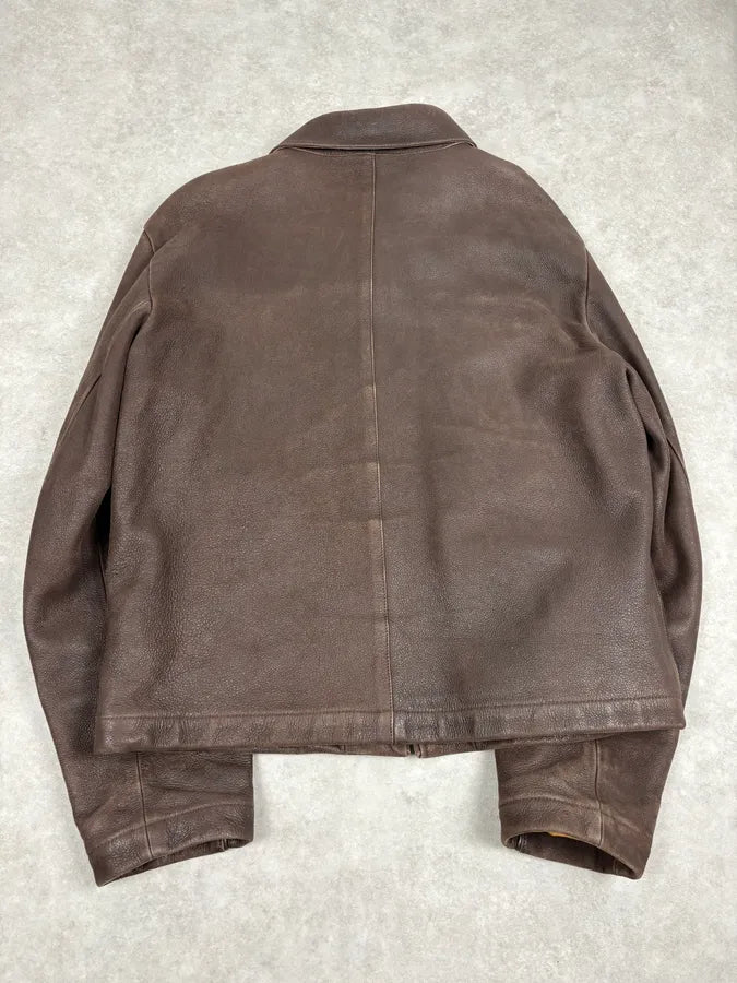 2000s Armani Brown Imperial Leather Jacket zLQwKTY 5