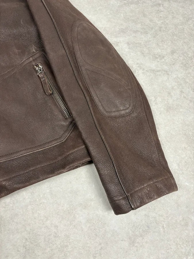 2000s Armani Brown Imperial Leather Jacket zLQwKTY 7