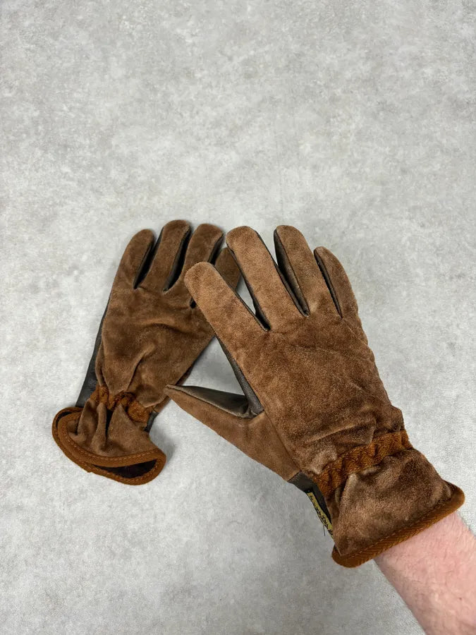 2000s Armani Brown Leather Gloves HkMKkaS 0