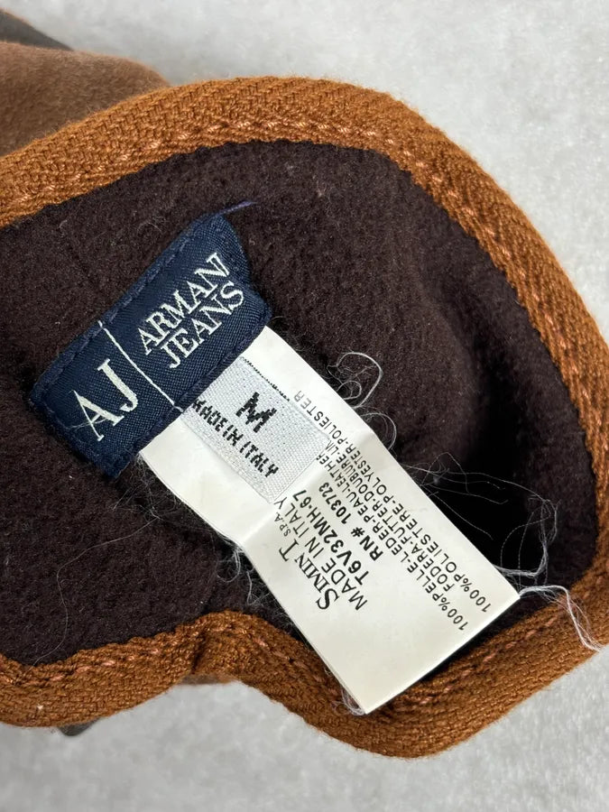 2000s Armani Brown Leather Gloves HkMKkaS 8