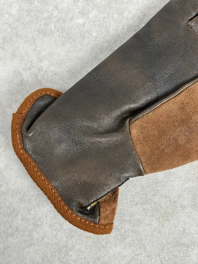 2000s Armani Brown Leather Gloves HkMKkaS 7