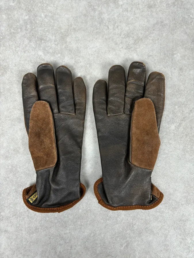 2000s Armani Brown Leather Gloves HkMKkaS 3