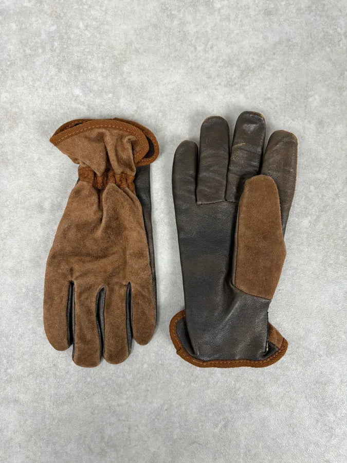 2000s Armani Brown Leather Gloves HkMKkaS 4