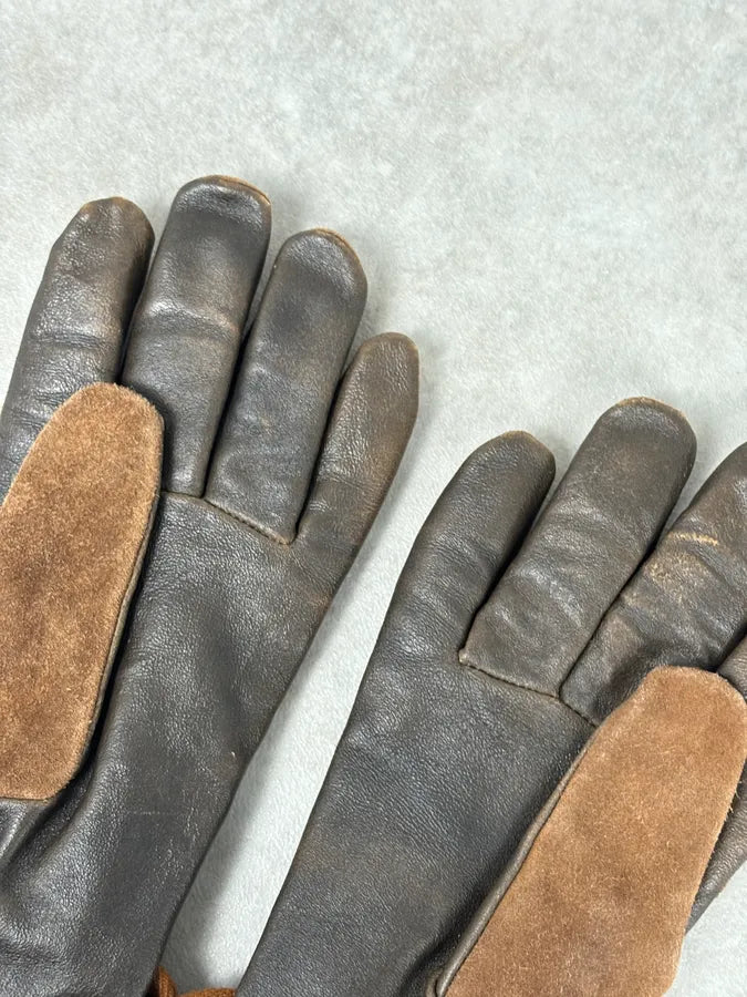 2000s Armani Brown Leather Gloves HkMKkaS 5