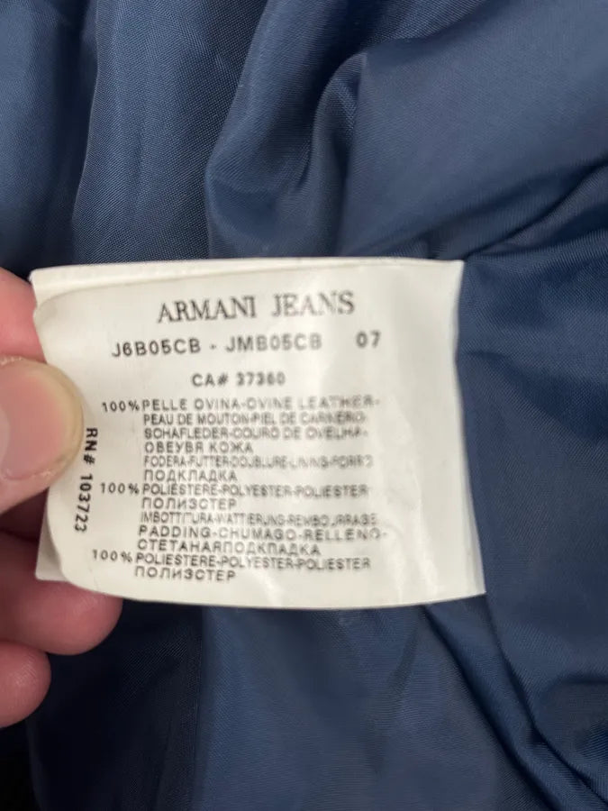 2000s Armani Dark Brown Leather Jacket pVzbYNB 11