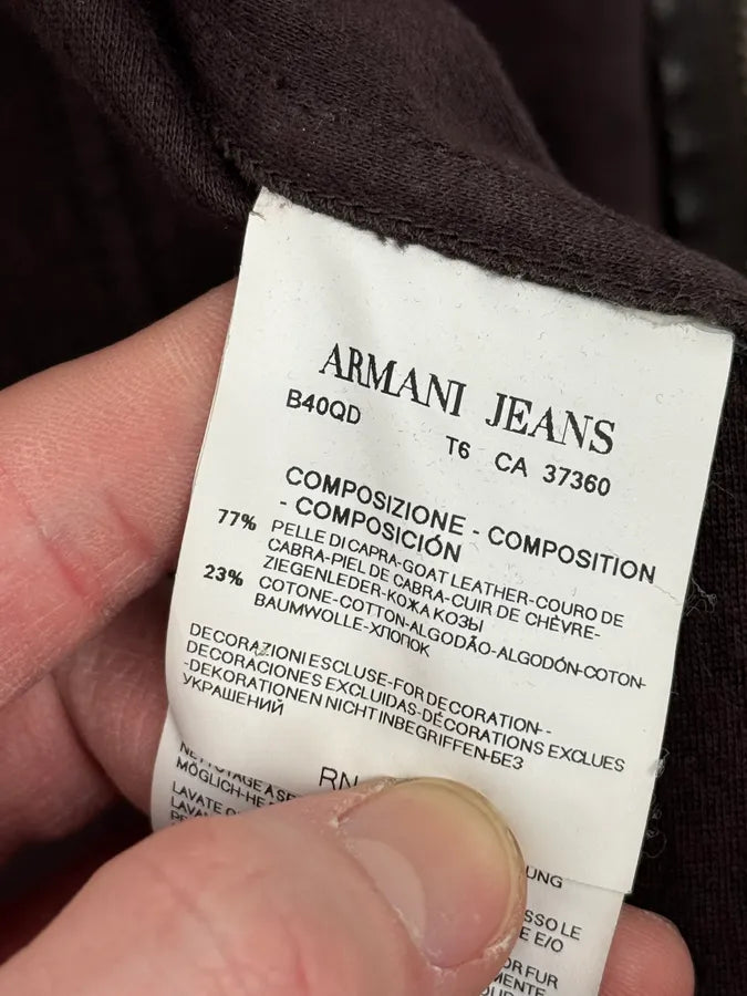 2000s Armani Brown Multi-Zips Leather Jacket usBakoi 12