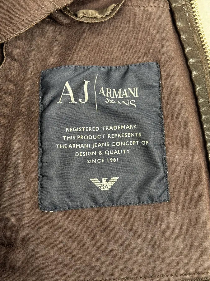 2000s Armani Brown Multi-Zips Leather Jacket usBakoi 11