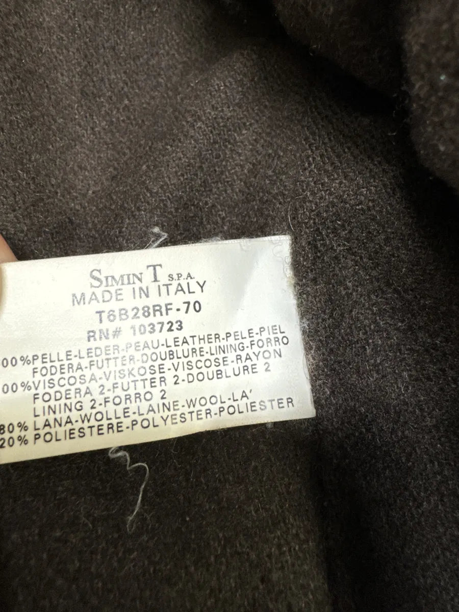 2000s Armani Brown Padded Faded Pure Leather Jacket zhitmal 9