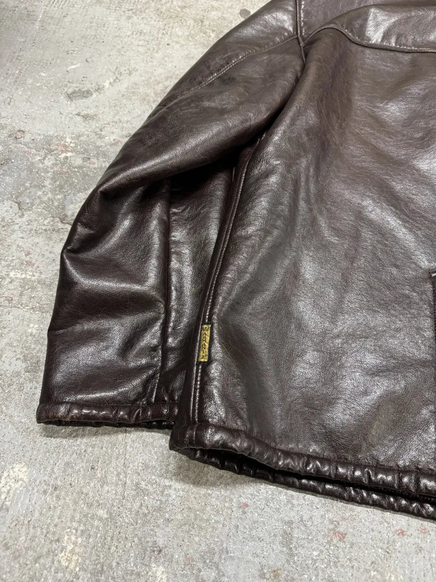 2000s Armani Brown Shearling Leather Jacket (M/L) 3