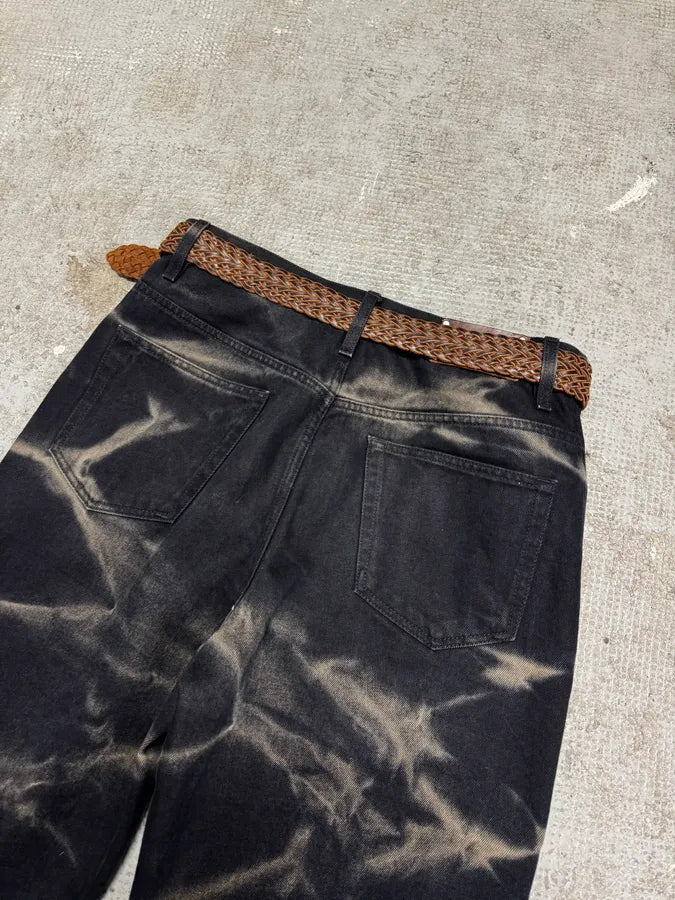 2000s Armani Brown Woven Leather Belt (OS) 2