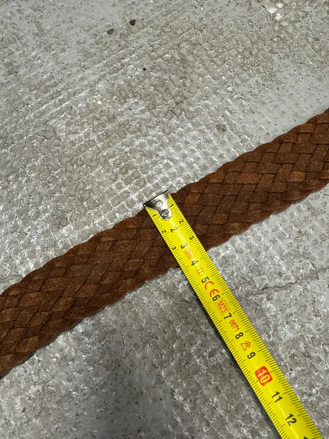 2000s Armani Brown Woven Leather Belt (OS) 8