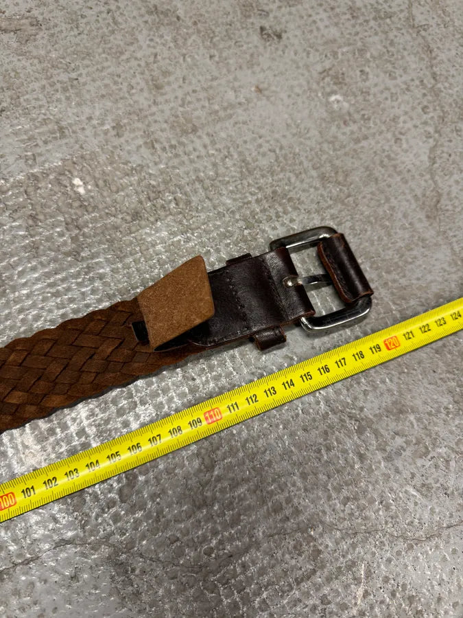 2000s Armani Brown Woven Leather Belt (OS) 9