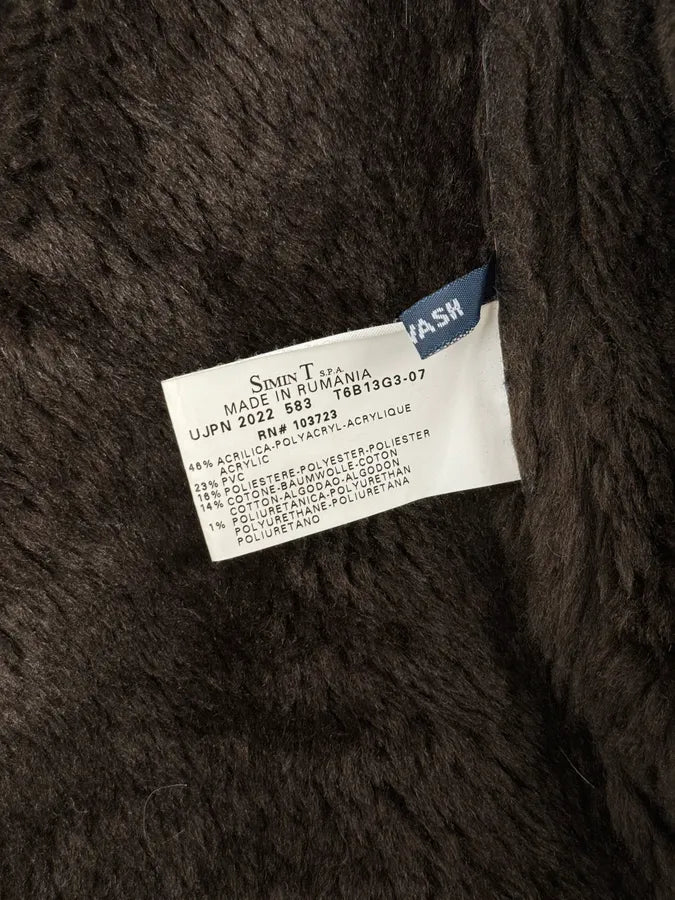 2000s Armani Buttoned Faux Leather Collar Brown Jacket JDkITbX 10