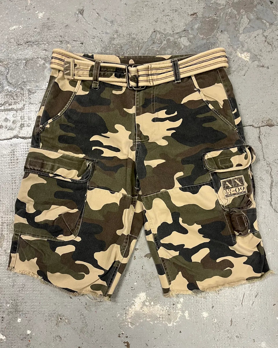 2000s Armani Camo Military Cargo Shorts (S/M) AZreJtj 0