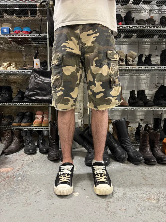 2000s Armani Camo Military Cargo Shorts (S/M) AZreJtj 1