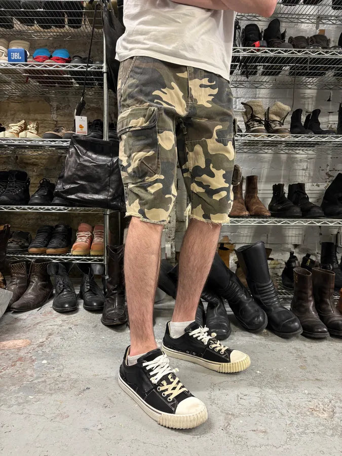 2000s Armani Camo Military Cargo Shorts (S/M) AZreJtj 2