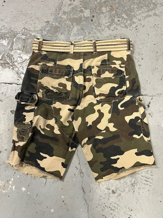 2000s Armani Camo Military Cargo Shorts (S/M) AZreJtj 6