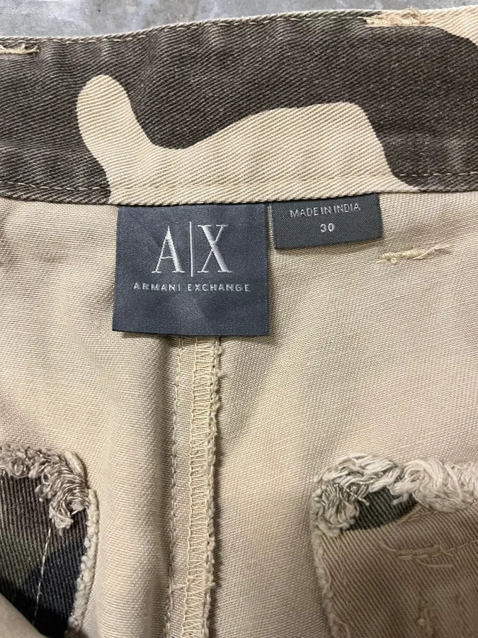 2000s Armani Camo Military Cargo Shorts (S/M) AZreJtj 7