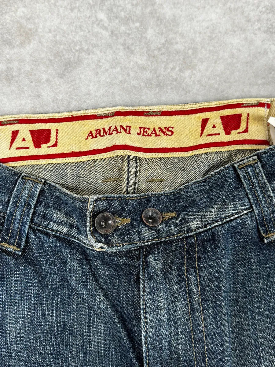 2000s Armani Cargo Blue Faded Denim Jeans wzmxqAK 12