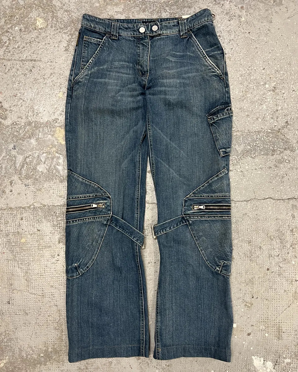 2000s Armani Cargo Bondage Denim Jeans omDgGxI 3