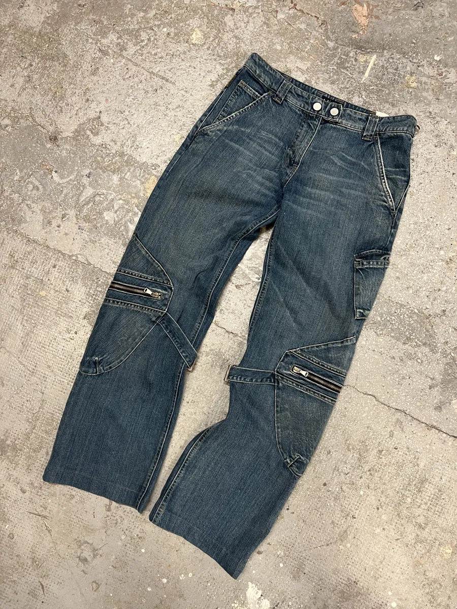 2000s Armani Cargo Bondage Denim Jeans omDgGxI 10